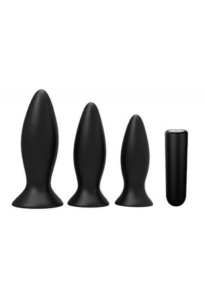 Тренировочный набор анальных пробок Booty Cone Training Set с вибропулей Тренировочный набор анальных пробок Booty Cone Training Set с вибропулей