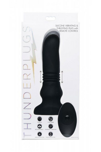 Черный фрикционный вибратор Silicone Vibrating Thrusting Plug with Remote Control - 17,1 см. Черный фрикционный вибратор Silicone Vibrating Thrusting Plug with Remote Control - 17,1 см.