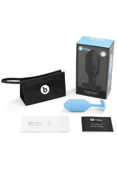 Голубая пробка для ношения B-vibe Snug Plug 3 - 12,7 см. Голубая пробка для ношения B-vibe Snug Plug 3 - 12,7 см.