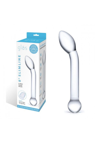 Прозрачный стеклянный фаллос для точки G Slimline G-Spot - 20 см. Прозрачный стеклянный фаллос для точки G Slimline G-Spot - 20 см.