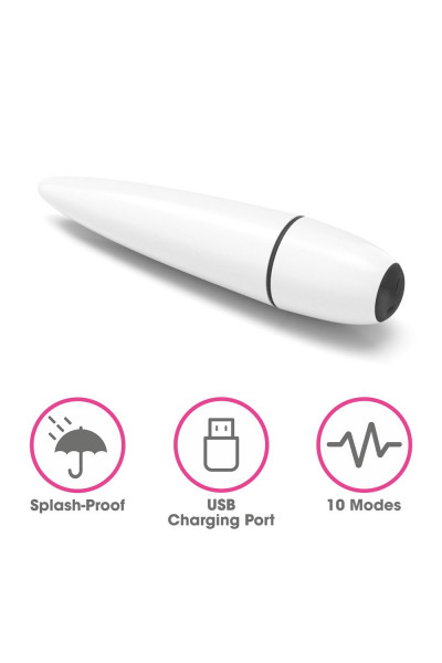 Белый мини-вибратор IJOY Rechargeable Power Play - 10,5 см. Белый мини-вибратор IJOY Rechargeable Power Play - 10,5 см.