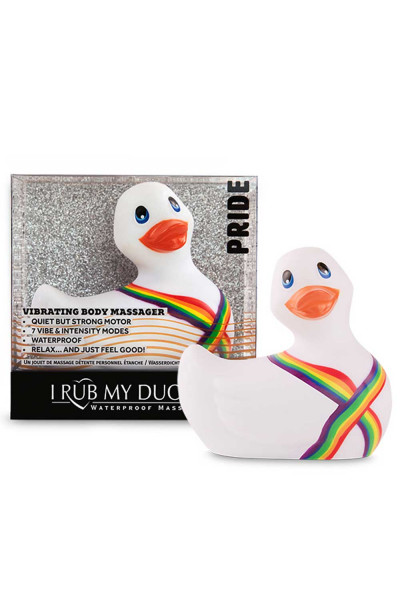 Белый вибратор-уточка I Rub My Duckie 2.0 Pride Белый вибратор-уточка I Rub My Duckie 2.0 Pride