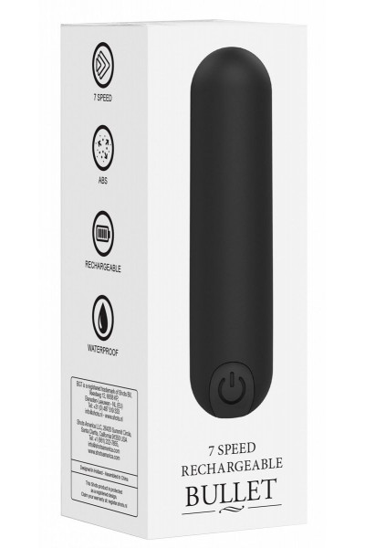 Черная перезаряжаемая вибропуля 7 Speed Rechargeable Bullet - 7,7 см. Черная перезаряжаемая вибропуля 7 Speed Rechargeable Bullet - 7,7 см.