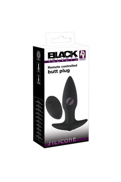 Черная анальная вибропробка с пультом ДУ Remote controlled Butt Plug - 13 см. Черная анальная вибропробка с пультом ДУ Remote controlled Butt Plug - 13 см.