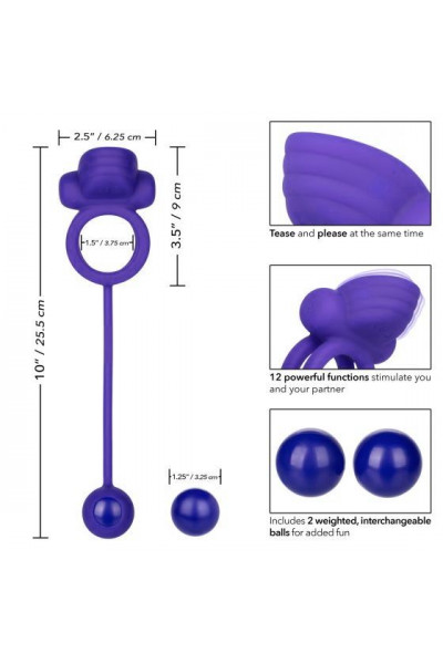Фиолетовое эрекционное кольцо с утяжелителем Silicone Rechargeable Dual Rockin Rim Enhancer Фиолетовое эрекционное кольцо с утяжелителем Silicone Rechargeable Dual Rockin Rim Enhancer