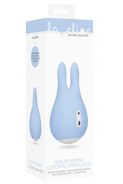 Голубой клиторальный стимулятор Sugar Bunny - 9,5 см. Голубой клиторальный стимулятор Sugar Bunny - 9,5 см.