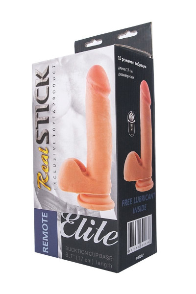 Перезаряжаемый вибратор-реалистик REALSTICK ELITE VIBRO с пультом ДУ - 20 см. Перезаряжаемый вибратор-реалистик REALSTICK ELITE VIBRO с пультом ДУ - 20 см.