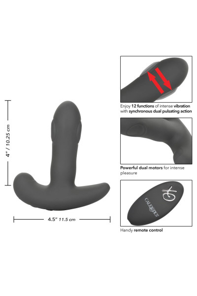 Серый вибромассажер простаты Remote Control Dual Pulsating Probe Серый вибромассажер простаты Remote Control Dual Pulsating Probe