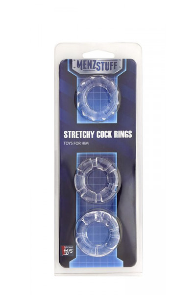 Набор из 3 прозрачных эрекционных колец MENZSTUFF STRETCHY COCK RINGS Набор из 3 прозрачных эрекционных колец MENZSTUFF STRETCHY COCK RINGS