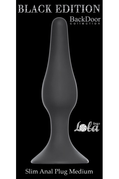 Чёрная анальная пробка Slim Anal Plug Medium - 11,5 см. Чёрная анальная пробка Slim Anal Plug Medium - 11,5 см.