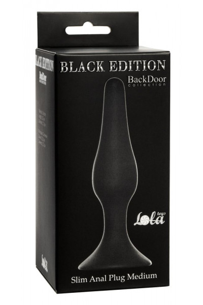 Чёрная анальная пробка Slim Anal Plug Medium - 11,5 см. Чёрная анальная пробка Slim Anal Plug Medium - 11,5 см.