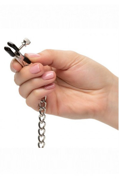 Зажимы для сосков с серебристой цепочкой и утяжелителем Weighted Dual Tier Nipple Clamps Зажимы для сосков с серебристой цепочкой и утяжелителем Weighted Dual Tier Nipple Clamps