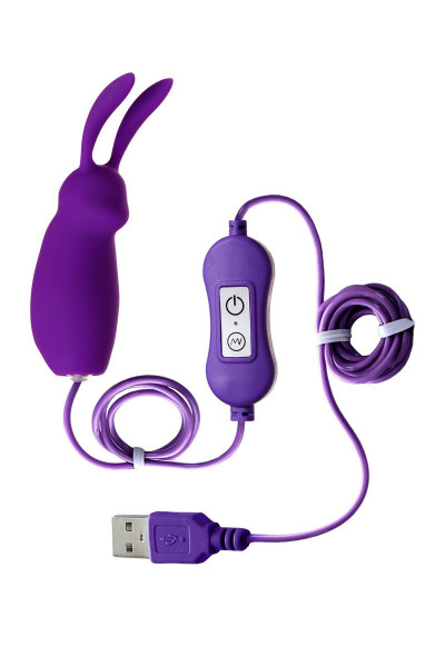 Фиолетовое виброяйцо с пультом управления A-Toys Bunny, работающее от USB Фиолетовое виброяйцо с пультом управления A-Toys Bunny, работающее от USB