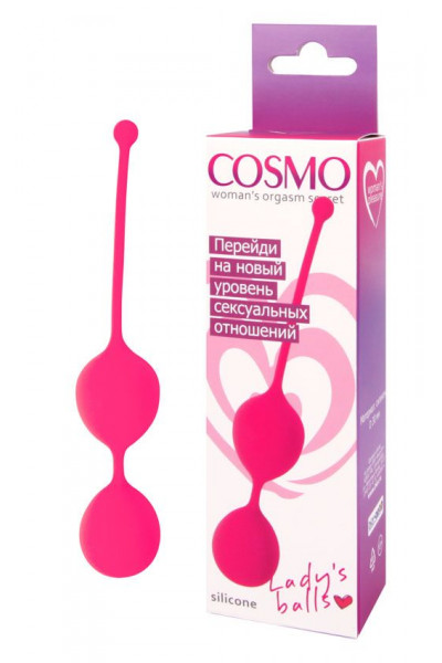Розовые двойные вагинальные шарики Cosmo с хвостиком для извлечения Розовые двойные вагинальные шарики Cosmo с хвостиком для извлечения