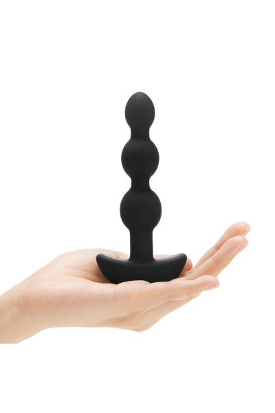 Чёрная анальная виброёлочка TRIPLET ANAL BEADS BLACK - 14 см. Чёрная анальная виброёлочка TRIPLET ANAL BEADS BLACK - 14 см.