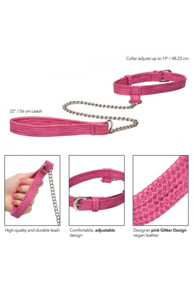 Розовый ошейник с поводком Tickle Me Pink Collar With Leash Розовый ошейник с поводком Tickle Me Pink Collar With Leash