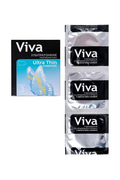 Ультратонкие презервативы VIVA Ultra Thin - 3 шт. Ультратонкие презервативы VIVA Ultra Thin - 3 шт.