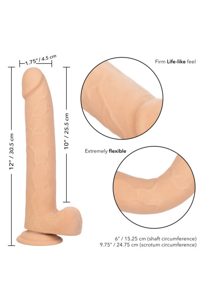 Телесный фаллоимитатор-гигант Size Queen 10  - 30,5 см.