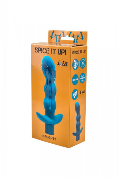 Бирюзовый анальный вибромассажёр Naughty - 14,5 см. Бирюзовый анальный вибромассажёр Naughty - 14,5 см.