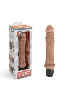Кофейный вибратор-реалистик 8 Girthy Realistic Vibrator - 24,5 см.
