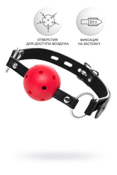 Красный кляп-шар на черных ремешках Красный кляп-шар на черных ремешках