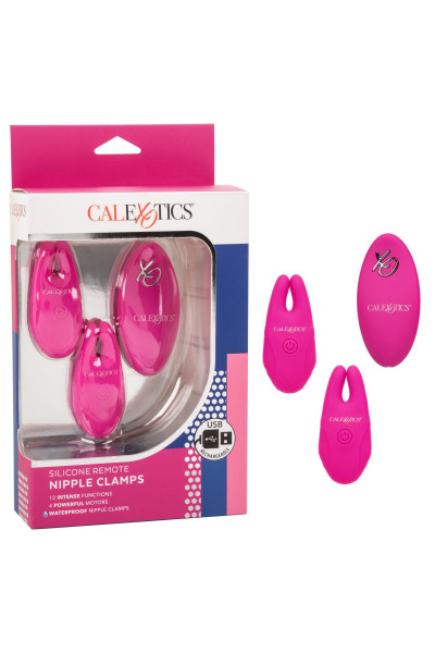 Розовые зажимы для сосков с дистанционным управлением Silicone Remote Nipple Clamps Розовые зажимы для сосков с дистанционным управлением Silicone Remote Nipple Clamps