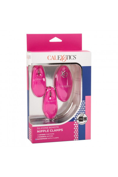 Розовые зажимы для сосков с дистанционным управлением Silicone Remote Nipple Clamps Розовые зажимы для сосков с дистанционным управлением Silicone Remote Nipple Clamps