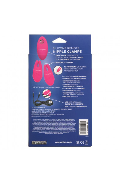 Розовые зажимы для сосков с дистанционным управлением Silicone Remote Nipple Clamps Розовые зажимы для сосков с дистанционным управлением Silicone Remote Nipple Clamps