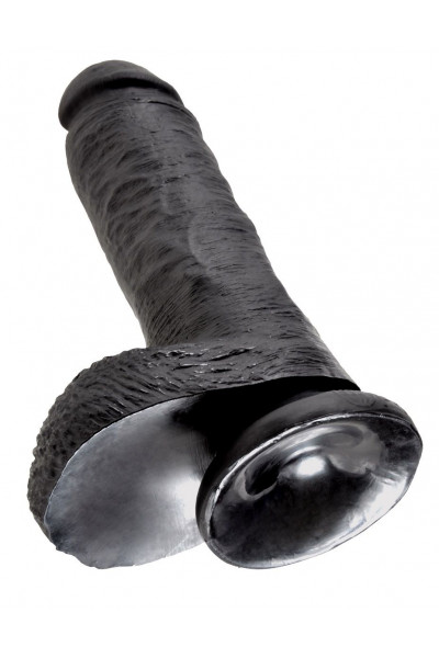 Чёрный фаллоимитатор 8 Cock with Balls - 21,3 см. Чёрный фаллоимитатор 8 Cock with Balls - 21,3 см.