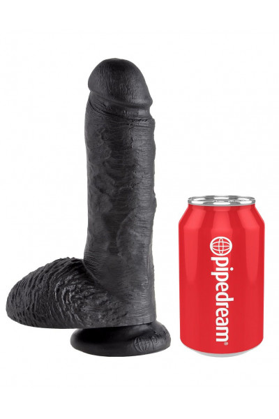 Чёрный фаллоимитатор 8 Cock with Balls - 21,3 см. Чёрный фаллоимитатор 8 Cock with Balls - 21,3 см.