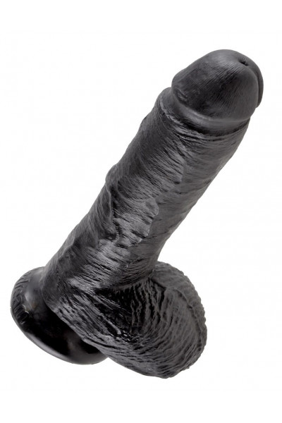 Чёрный фаллоимитатор 8 Cock with Balls - 21,3 см. Чёрный фаллоимитатор 8 Cock with Balls - 21,3 см.