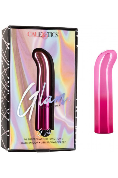 Розовый изогнутый мини-вибромассажер Glam G Vibe - 12 см. Розовый изогнутый мини-вибромассажер Glam G Vibe - 12 см.