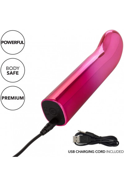 Розовый изогнутый мини-вибромассажер Glam G Vibe - 12 см. Розовый изогнутый мини-вибромассажер Glam G Vibe - 12 см.