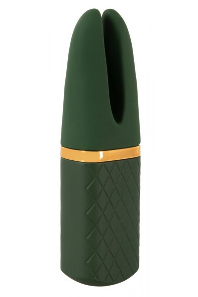 Зеленый вибратор Luxurious Split Tip Vibrator - 13,1 см.