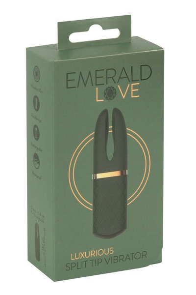 Зеленый вибратор Luxurious Split Tip Vibrator - 13,1 см. Зеленый вибратор Luxurious Split Tip Vibrator - 13,1 см.