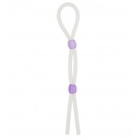 Прозрачное эрекционное кольцо-лассо SILICONE LASSO COCK RING DUAL BEADS