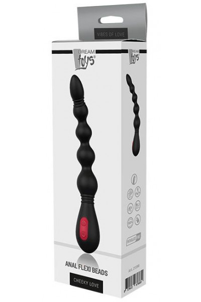 Черный вибромассажер для анальной стимуляции ANAL FLEXI BEADS - 21 см. Черный вибромассажер для анальной стимуляции ANAL FLEXI BEADS - 21 см.