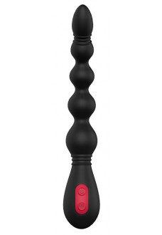 Черный вибромассажер для анальной стимуляции ANAL FLEXI BEADS - 21 см.