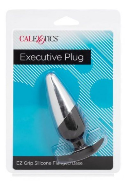 Серебристо-черная анальная пробка Executive Plug - 11,5 см. Серебристо-черная анальная пробка Executive Plug - 11,5 см.