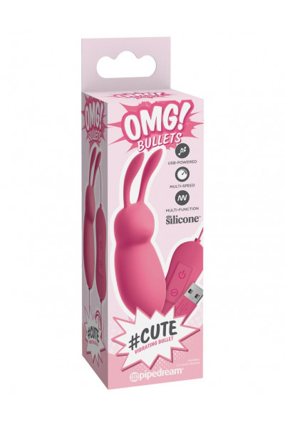 Розовая, работающая от USB вибропуля в форме кролика Cute Розовая, работающая от USB вибропуля в форме кролика Cute