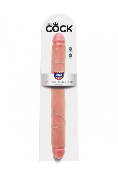 Телесный двусторонний фаллоимитатор 16 Thick Double Dildo - 40,6 см. Телесный двусторонний фаллоимитатор 16 Thick Double Dildo - 40,6 см.
