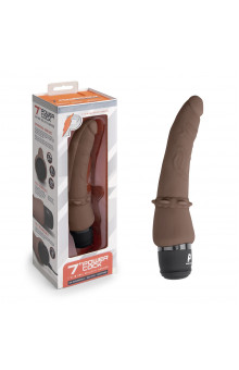 Коричневый анальный вибратор 7 Slim Anal Realistic Vibrator - 20 см.