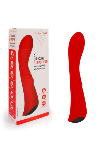 Красный вибромассажер 6 Silicone G-Spot Fun - 19,1 см. Красный вибромассажер 6 Silicone G-Spot Fun - 19,1 см.