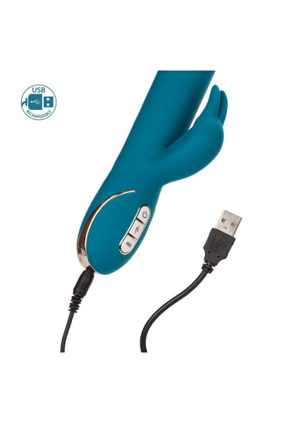 Бирюзовый вибратор с изогнутой головкой Jack Rabbit Signature Silicone Rocking G Rabbit - 20 см. Бирюзовый вибратор с изогнутой головкой Jack Rabbit Signature Silicone Rocking G Rabbit - 20 см.