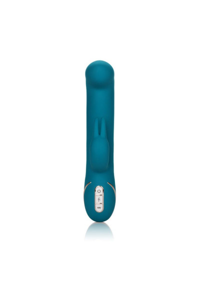 Бирюзовый вибратор с изогнутой головкой Jack Rabbit Signature Silicone Rocking G Rabbit - 20 см. Бирюзовый вибратор с изогнутой головкой Jack Rabbit Signature Silicone Rocking G Rabbit - 20 см.
