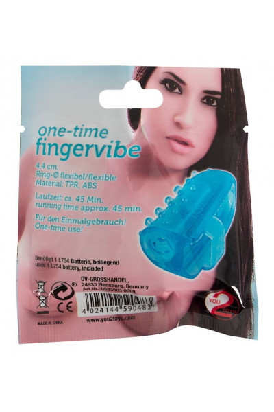 Голубая насадка на палец с вибрацией One-time Finger Vibrator Голубая насадка на палец с вибрацией One-time Finger Vibrator
