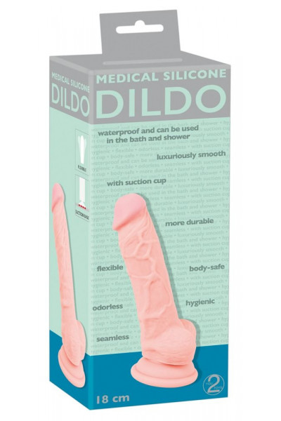 Реалистичный фаллоимитатор из силикона Medical Silicone Dildo - 18 см. Реалистичный фаллоимитатор из силикона Medical Silicone Dildo - 18 см.