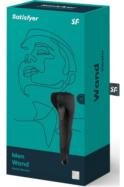 Чёрный нереалистичный мастурбатор с вибрацией Satisfyer Men Wand Чёрный нереалистичный мастурбатор с вибрацией Satisfyer Men Wand