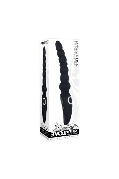 Черная анальная виброелочка Magic Stick - 22,6 см. Черная анальная виброелочка Magic Stick - 22,6 см.