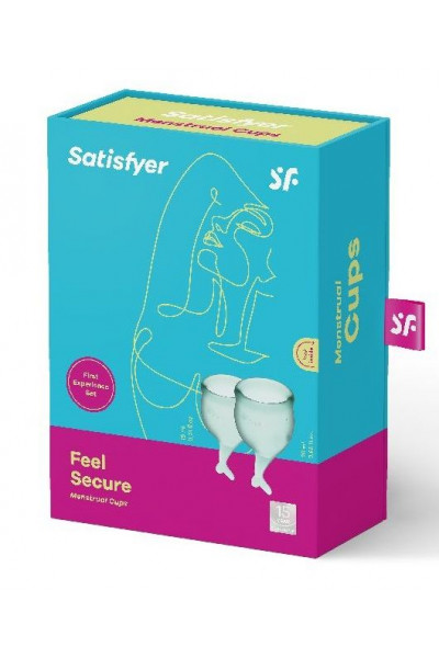 Набор темно-зеленых менструальных чаш Feel secure Menstrual Cup Набор темно-зеленых менструальных чаш Feel secure Menstrual Cup